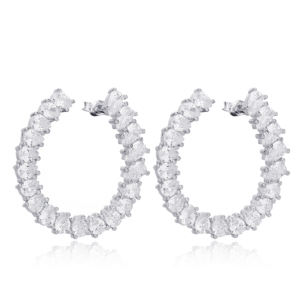 Boucles d'oreilles en pierre de Zircon en forme de poire, cerceau délicat, bijoux en argent Sterling 925, vente en gros populaire - Product Image 4