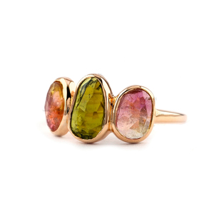 Anillo de compromiso de turmalina de sandía de oro sólido de 14K más vendido, joyería de moda de diseño elegante para bodas y fiestas - Product Image 4