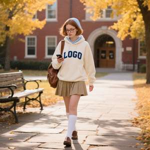 2025 automne Streetwear coupe régulière goutte épaule à capuche avant brodé perlé lavé 100% coton écologique mode à la mode - Product Image 2