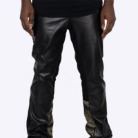 Pantalon évasé en cuir élégant pour hommes-Pantalon rétro à fond cloche de haute qualité pour une tenue à la mode et décontractée