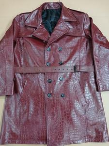 เสื้อแจ็คเก็ตหนังแท้ลายจระเข้สำหรับผู้ชายรุ่นล่าสุด สไตล์นักขี่มอเตอร์ไซค์ - Product Image 6