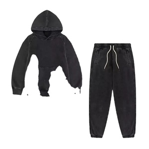 Survêtement délavé à l'acide personnalisé de haute qualité Ensemble de jogging délavé à l'acide Survêtement pour femmes en gros - Product Image 3