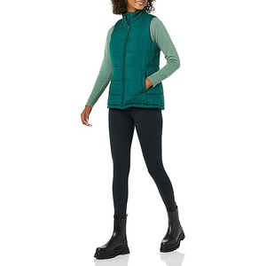 Chaleco Acolchado para Mujer, Diseño Nuevo, Sin Mangas, Color Sólido, Largo, con Capucha, Impermeable, Ecológico, Transpirable, OEM - Product Image 3