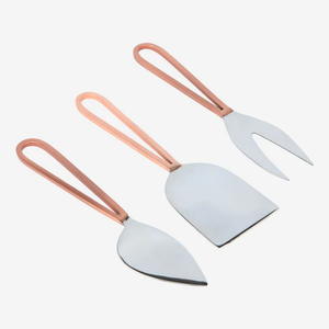 Hot Selling New Design Copper <b>Cheese</b> <b>Knives</b> <b>Set</b> <b>Cheese</b> Fork Stainless Steel <b>Cheese</b> Shaver <b>Set</b> - Product Image 2