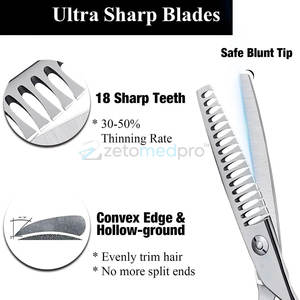 Ciseaux pour éclaircir et texturiser les cheveux, en acier inoxydable, outils de coupe de cheveux de salon, ciseaux de texturation pour barbier - Product Image 2