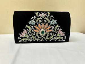 Haute sur demande Beau sac de soirée fabriqué sur soie dorée et Zari est oxydé Zari Jade Taille 8x5 pouces Sac d'embrayage pour femme - Product Image 2