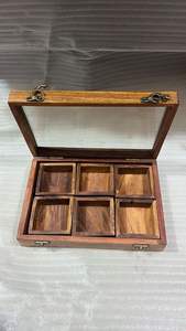 Caja de Almacenamiento de Especias de Madera Antigua, Diseño de Lujo Personalizable, Artesanía Ahad, Marrón 20x20cm, Embalaje Personalizado con Logotipo, Utensilios de Cocina - Product Image 6