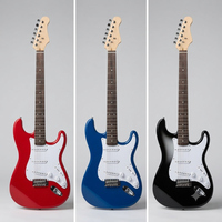 Gitar Elektrik Pemula 39 Inch Kayu Solid Finishing Warna-warni dengan Tas Gig dan Kabel untuk Latihan Siswa 6-String 22-Fret