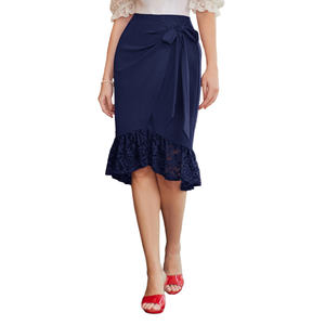 बेले पोक महिला विंटेज फीता हूट स्कर्ट उच्च कमर ओवरले सजे हुए बॉडीकॉन महिलाएं सुंदर स्कर्ट 2023 - Product Image 4