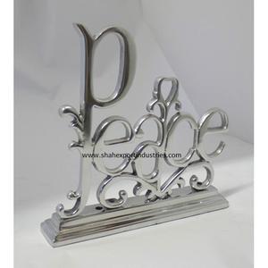 Escultura de letras familiares de Metal Chapado en plata de lujo para el hogar, sala de estar, oficina, esculturas decorativas de escritorio - Product Image 4