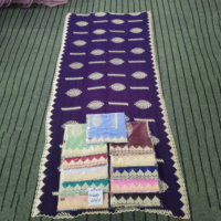 Vente en gros de châles longs en mousseline de soie pour femmes, motif géométrique, feuille ovale, strass brodés, bordure en zigzag, légers, respirants et doux