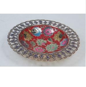 Producto de Moda, Tazón Decorativo de Metal para Mesa, Tazón de Aluminio para Servir Frutas, Frutos Secos y Aperitivos, Acabado Rojo - Product Image 1