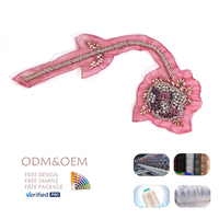 Patchs personnalisés en strass rouges à motif, style à coudre avec dos pointu, pour sacs, vêtements et chaussures