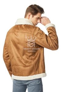 Nouvel arrivage de veste de moto en cuir de fourrure de mouton pour hommes équitation course motard en cuir véritable veste d'hiver de moto - Product Image 5