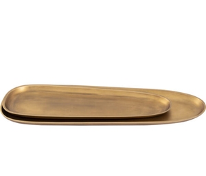 Bandeja para servir comida de Metal sólido hecha a mano, diseño Vintage único, vajilla para el hogar, Plato decorativo y juego de platos, propósito de boda - Product Image 1