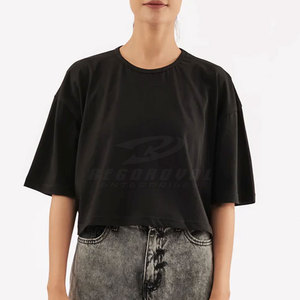 Dans le prix de gros femmes haut court t-shirt vente chaude bas quantité minimale de commande femmes haut court t-shirt à bas prix - Product Image 4