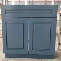 Sac plat moderne en bois massif, panneau surélevé bleu foncé pour porte d'armoire de cuisine, fabriqué au Vietnam