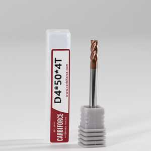 Molino de punta de bola CARBIFORCE 4*50 4-Flauta plana TiSiN y Altin recubierto 55HRC para fresadoras diámetros de vástago de 6mm y 10mm - Product Image 1