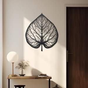 Décoration murale florale contemporaine en métal, élégante, inspirée de la nature, à suspendre pour chambre à coucher, salon, intérieur - Product Image 5