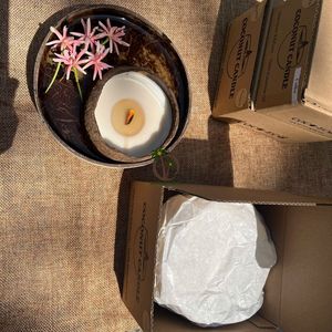 Bougie en coquille de noix de coco Natures Glow-Arôme tropical fabriqué à la main dans un bol en noix de coco récupéré-Coco Eco Brand - Product Image 4