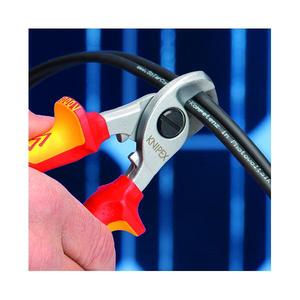 Cisailles à câbles Knipex testées VDE, ciseaux chromés avec poignées isolées multi-composants - Product Image 3