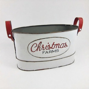 Jardinière de Noël Festive Roots avec touche enneigée fabriquée en métal robuste pour l'aménagement paysager de vacances et l'affichage décoratif extérieur - Product Image 6