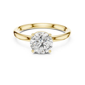 Anillo de compromiso de diamante de corte redondo cultivado en laboratorio de 1 quilate, anillo de bodas de diamante de laboratorio de oro amarillo/Blanco/rosa de 14K - Product Image 1