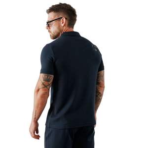 Men <b>Navy</b> Polo Shirt Short Sleeve Cotton Pique Casual Smart Fit <b>Top</b> for Office Golf Casual and Everyday Wear - Product Image 2