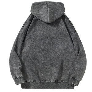 Sweat-shirts à capuche en coton de style vintage, couleur unie, haute performance, effet délavé, nouvelle collection hiver. - Product Image 6