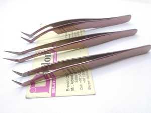 แหนบขนตาปลอมปลายเป็นเส้นใยสีโรสโกลด์ที่กำหนดเองได้ฉลากตามต้องการ - Product Image 4