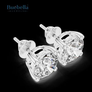 Gran oferta, joyería fina para mujer, plata 925 y oro macizo de 18 quilates, pendientes de tuerca con diamantes de moissanita, elegantes pendientes de tuerca de oro de 18 quilates - Product Image 5