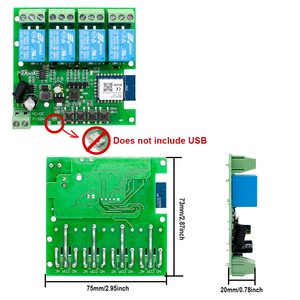 Relais intelligent Tuya 4 canaux <span class=keywords><strong>compatible</strong></span> avec l'<span class=keywords><strong>assistant</strong></span> <span class=keywords><strong>Google</strong></span> - Module de commande à distance WiFi+433 MHz RF 7-32V pour ouvre-porte - Product Image 6