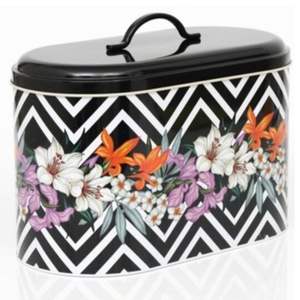 178 x 338 x 200 mm Floral Design Metal Bread <b>Box</b> with Handle 9.8L Food Storage & <b>Container</b> - Product Image 1