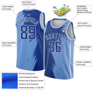 Maillots de basket-ball pour hommes New 2025 Season Wholesale Factory Maillots de basket-ball cousus de qualité supérieure Service OEM Respirant - Product Image 2