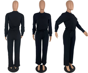 Haut court décontracté à manches longues pour femmes, pantalon de survêtement à capuche néon avec cordon de serrage, ensemble d'automne pour femmes, tenues deux pièces 2025 - Product Image 5