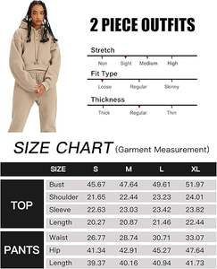 Hoodies costume hiver automne solide survêtement décontracté femmes polaire 2 pièces ensemble sport sweats pull survêtement pantalon de survêtement tenue - Product Image 6