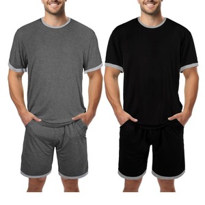 Nueva llegada 100% conjuntos de camisetas de algodón colores básicos Camiseta de manga corta suelta pantalones cortos con cordón exportación del proveedor BD - Product Image 5