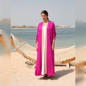 Robes Abaya Islamiques de Luxe Modernes et Sophistiquées en Gros - Couleur Personnalisée, Anti-Froissage, Fait Main, Manches Longues pour Adultes, en Soie - Product Image 1