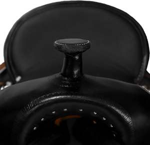 อานม้าหนังแท้สำหรับแข่งบาร์เรลเรซแบบตะวันตก พร้อมสายรัดศีรษะ สายรัดอก และสายบังเหียนที่เข้าชุดกัน เบาะนั่งคุณภาพพรีเมียม 100% ขนาด 10-16 นิ้ว - Product Image 4