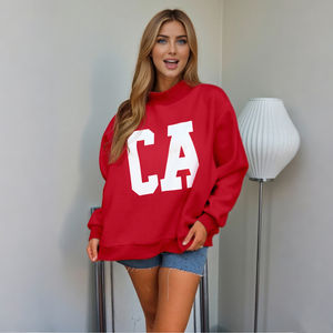 Professional Oversized Mock Neck <b>Women's</b> <b>Hoodie</b> 100% Cotton Fleece Front Customized Printing Lightweight Breathable OEM Service - Product Image 5
