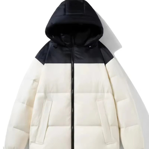 Chaqueta acolchada personalizada para hombre al por mayor, chaqueta bomber acolchada a la moda de nuevo diseño, capucha, piel burbuja impermeable blanca de talla grande - Product Image 1