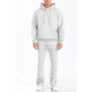 OEM Personnalisé 2 Pièces Jogger Ensemble Survêtement Jogging Survêtement Surdimensionné Évasé Pantalon de Survêtement et Sweat à Capuche Ensemble pour Hommes - Product Image 1
