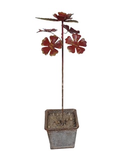 PALO DE JARDÍN DECORATIVO DE HIERRO PARA JARDÍN COLOR MARFIL ESTILO MODERNO ESTANCAS DE JARDÍN HECHO A MANO - Product Image 4