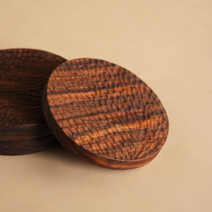 Eco-Friendly Acacia Wood Coasters Stylish Durable Perfect for Coffee Tea Drinks Protects <b>Furniture</b> Set of 6 Natural Design - Product Image 1