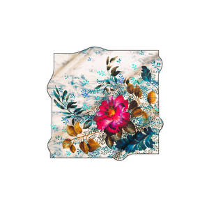 Vintage Digital Print Floral Silk Scarf for Spring Summer Autumn - Product Image 1