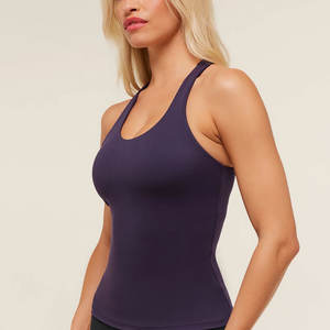 Top Deportivo de Yoga para Mujer, Liso, sin Mangas, con Diseño de Cuello Personalizado, Transpirable - Product Image 3