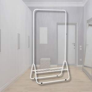 ชั้นวางเสื้อผ้าแบบพกพาพร้อมชั้นวางรองเท้าสำหรับจัดเก็บ - Product Image 1