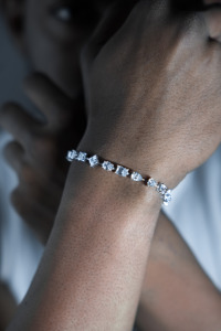 Bracelet tennis pour homme en argent 925 avec moissanite et pierres de taille mixte (rond, poire, émeraude, princesse), bijoux de luxe - Product Image 3