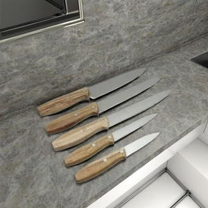 Couteau de cuisine multifonctionnel à lame en acier inoxydable de haute qualité et manche en bois, garantie de 3 ans par Zachary Industries - Product Image 3