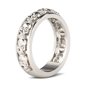 Jeulia Channel Setting Sterling Silver <b>Skull</b> Fashion <b>Ring</b> - Product Image 2